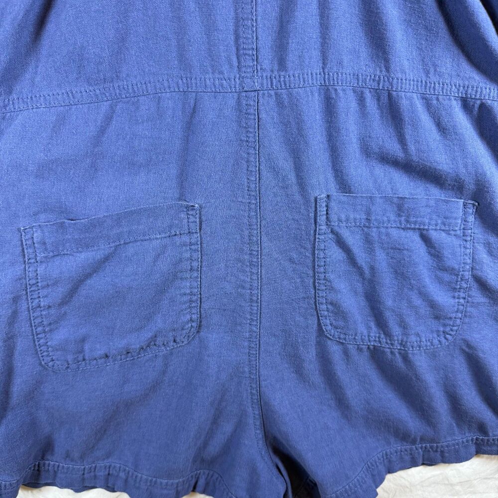 Old Navy Navy Blue Linen Blend Cami Romper Size S - Picture 4 of 8